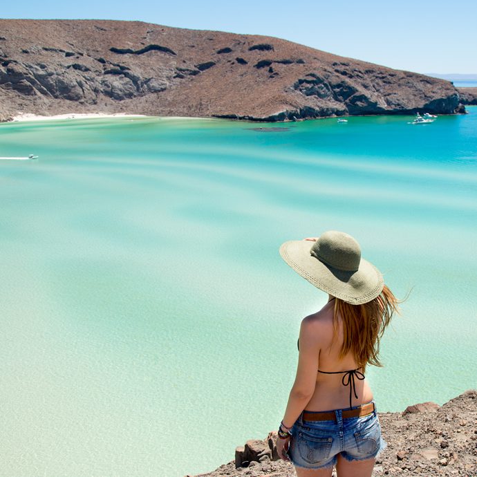 Admiring the Balandra Beach view